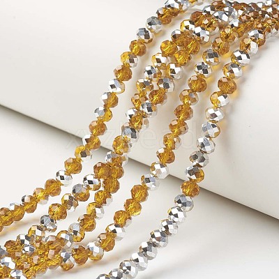 Electroplate Transparent Glass Beads Strands EGLA-A034-T4mm-M10-1