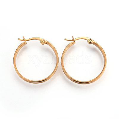 Ion Plating(IP) 304 Stainless Steel Hoop Earrings EJEW-L215-17G-1