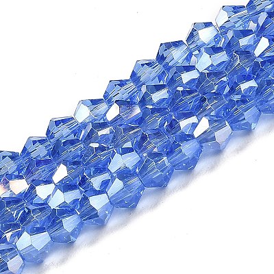 Transparent Electroplate Glass Beads Strands GLAA-F029-3mm-A07-1