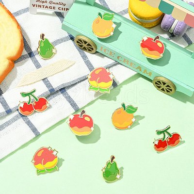10Pcs 5 Styles Fruit Enamel Pin JEWB-CJ0003-20-1