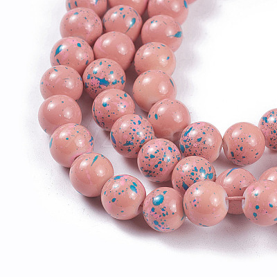 Opaque Baking Paint Glass Beads Strands GLAA-L024-C-21-1