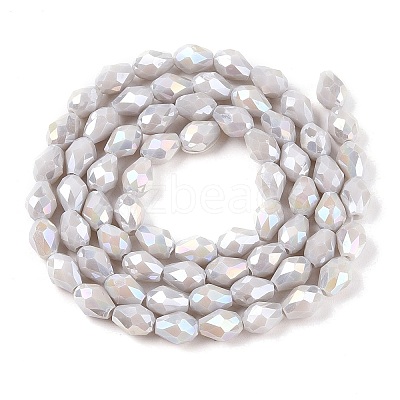 Opaque Solid Color Electroplate Glass Beads Strands X-EGLA-N013-P6mm-B05-1
