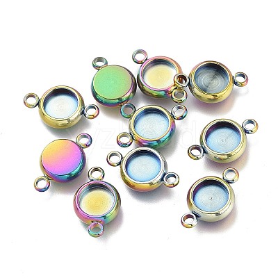 Ion Plating(IP) 304 Stainless Steel Cabochon Connector Settings STAS-I161-03B-M-1
