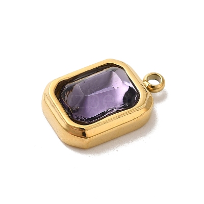High Polished 304 Stainless Steel Glass Pendants STAS-L022-062G-03-1
