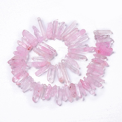 Natural Crackle Quartz Crystal Dyed Beads Strands G-I345-05B-1