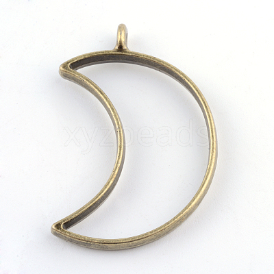 Rack Plating Alloy Open Back Bezel Pendants LS-PALLOY-S047-39F-FF-1