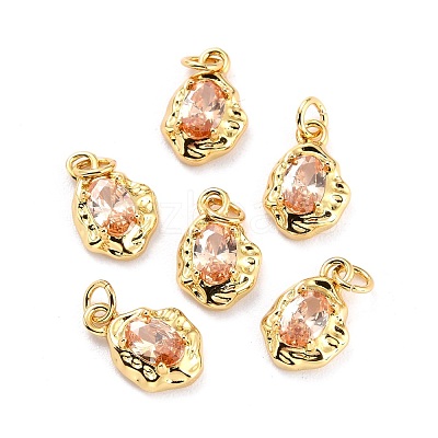 Brass Micro Pave Cubic Zirconia Pendant ZIRC-P089-19G-A-1