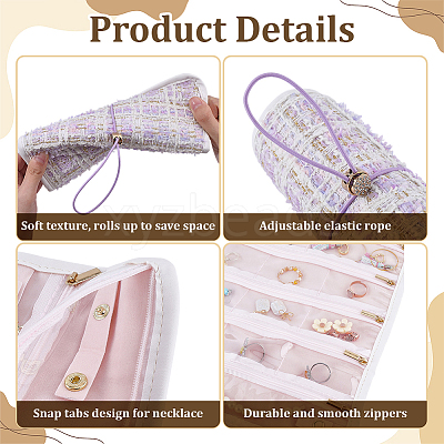 Polyester Jewelry Rolls for Rings Earrings Necklaces AJEW-WH0410-354A-1