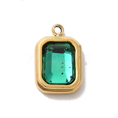 High Polished 304 Stainless Steel Glass Pendants STAS-L022-062G-04-1