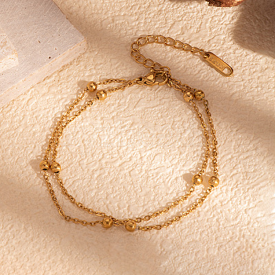 Vintage 304 Stainless Steel Double-Strand Bracelets LR9145-1
