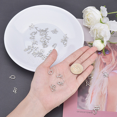 Alloy Letter Pendants PALLOY-NB0001-16-1