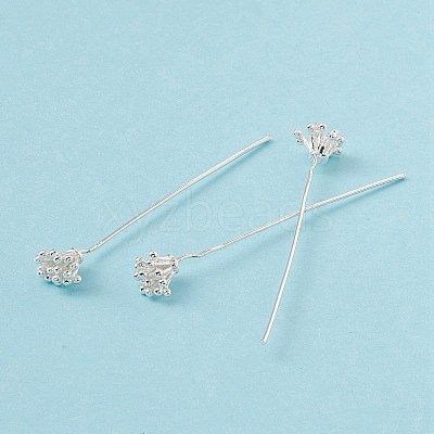 Brass Flower Head Pins LS-KK-G413-04S-1