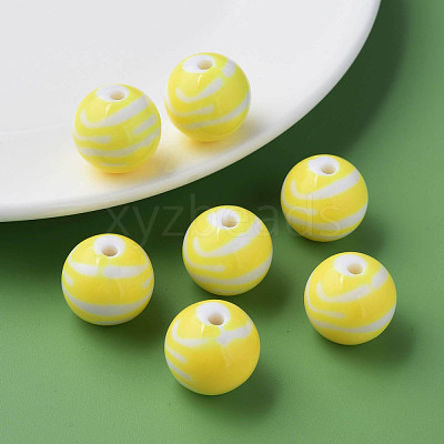 Opaque Striped Acrylic Beads MACR-S373-27B-06-1