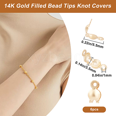 6Pcs Brass Bead Tips KK-BBC0013-75-1