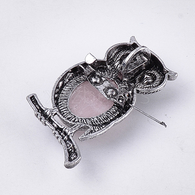 Natural Rose Quartz Brooches/Pendants G-S353-05I-1