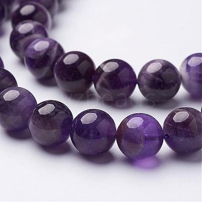 15 inch Round Natural Amethyst Beads Strands GSR12mmC062-1