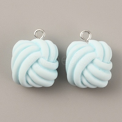 Opaque Resin Pendants RESI-WH0029-24P-02-1