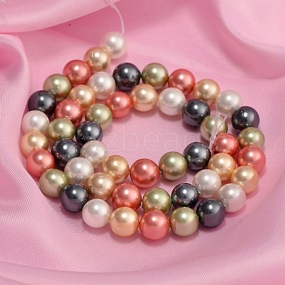 Shell Pearl Colorful Beads Strands X-BSHE-F013-14M-8mm-1