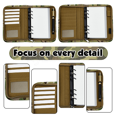Cloth Loose Leaf Notebook Zipper Cover AJEW-WH0410-406C-1