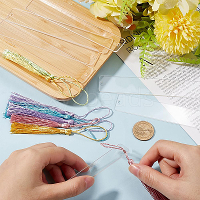 DIY Bookmark Making Kits. with Transparent Acrylic & Polyester Tassel Decoration DIY-SP0001-92A-1