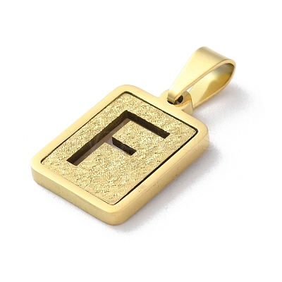 304 Stainless Steel Alphabet Pendants STAS-S152-01G-F-1