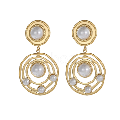 304 Stainless Steel Stud Dangle Earrings STAS-OY010-62G-1