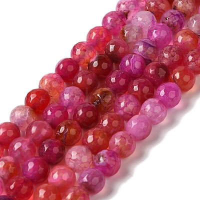 Dyed & Heated Natural Dragon Veins Agate Beads Strands G-P539-A01-22-1