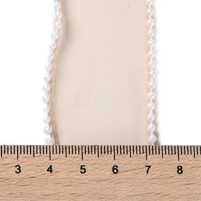 5 Yards ABS Pearl Edged Mesh Ribbon for Bowknot Making OCOR-B004-01A-04-1