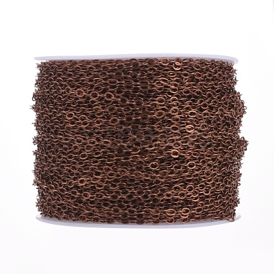 Brass Flat Oval Cable Chains CHC025Y-R-1