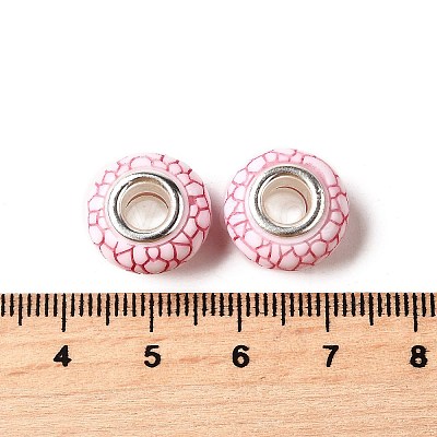 Opaque Resin European Beads RESI-C055-01I-1