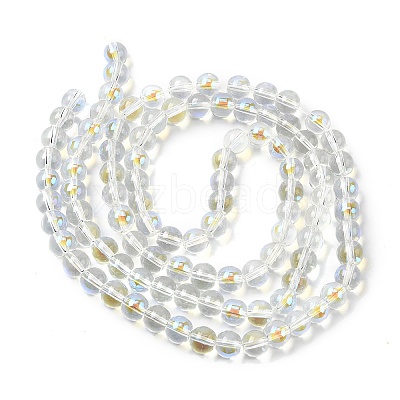 Electroplate Glass Beads Strands EGLA-Q062-8mm-A08-1