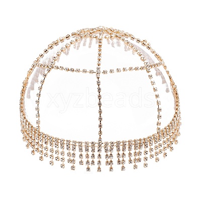 Alloy Rhinestone Mesh Headbands OHAR-WH20007-05G-02-1