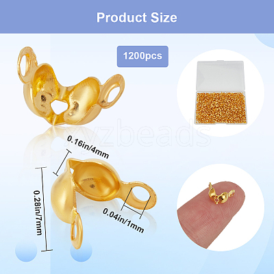1200Pcs Brass Bead Tips KK-SP0001-93G-1