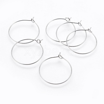 316 Surgical Stainless Steel Hoop Earring Findings STAS-P221-01B-P-1