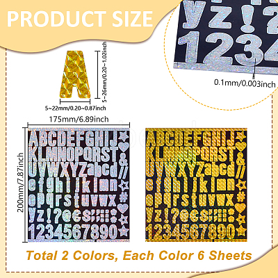 12 Sheets 2 Colors Paper Self-Adhesive Stickers DIY-GA0009-64-1