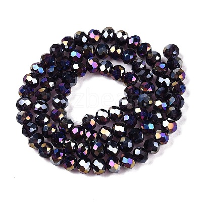 Electroplate Glass Beads Strands EGLA-A044-T6mm-B15-1