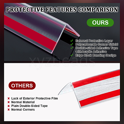 10Pcs PVC Self-adhesive Anti-collision Strips AJEW-OC0016-14C-1