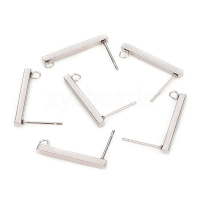 Non-Tarnish 304 Stainless Steel Stud Earring Findings STAS-L244-14B-P-1