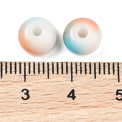 Opaque Spray Painted Glass Beads GLAA-G118-01M-1
