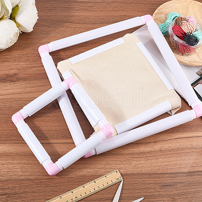 3 Stes 3 Styles Plastic Cross Stitch Embroidery Hoops DIY-CP0012-44B-1