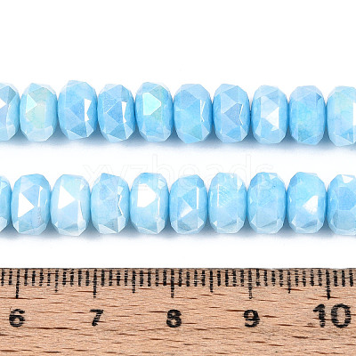 Anti-Tarnish Electroplate Glass Beads Strands GLAA-T025-8mm-11C-1