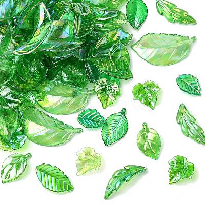 160Pcs 8 Styles UV Plating Acrylic Pendants OACR-CJ0002-55-1