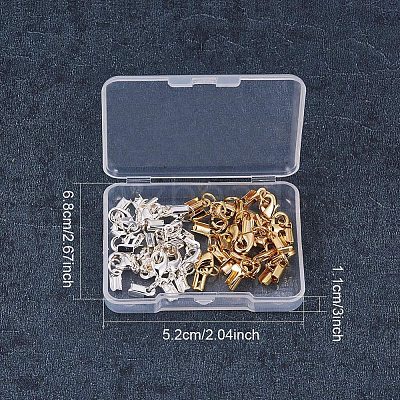 Rack Plating Brass Lobster Claw Clasps with Clip Ends KK-PH0035-34-WH-1