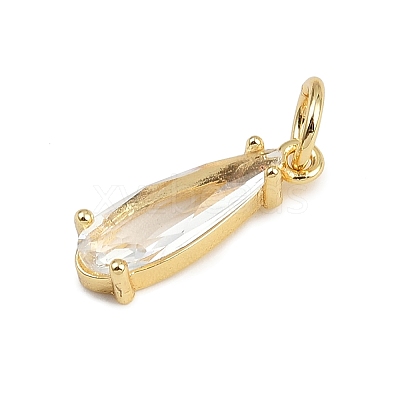 Brass Micro Pave Cubic Zirconia Pendants KK-C114-25G-1