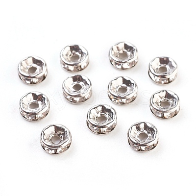 Brass Rhinestone Spacer Beads RB-A014-Z6mm-01P-1