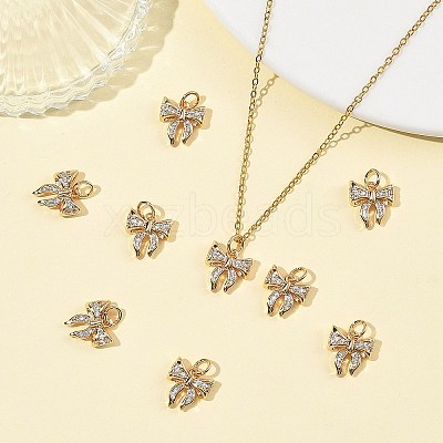 SHEGRACE Brass Micro Pave Clear Cubic Zirconia Charms XGRQ4N070-736G-1