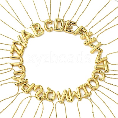26Pcs Ion Plating(IP) Initial Letter 304 Stainless Steel Pendant Necklace NJEW-R265-05G-1
