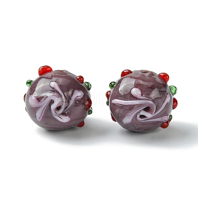 Handmade Bumpy Lampwork Beads FOIL-B001-08F-1