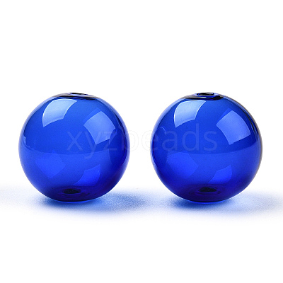 Transparent Blow High Borosilicate Glass Globe Beads GLAA-T003-09F-1