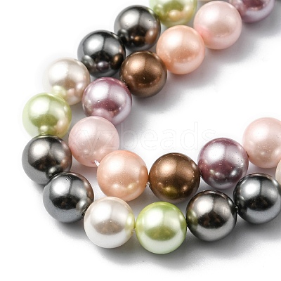 Shell Pearl Colorful Beads Strands BSHE-F013-14M-8mm-1